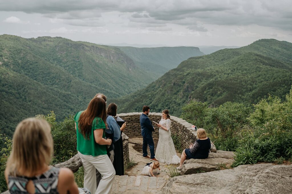 Couple eloping near Asheville, NC