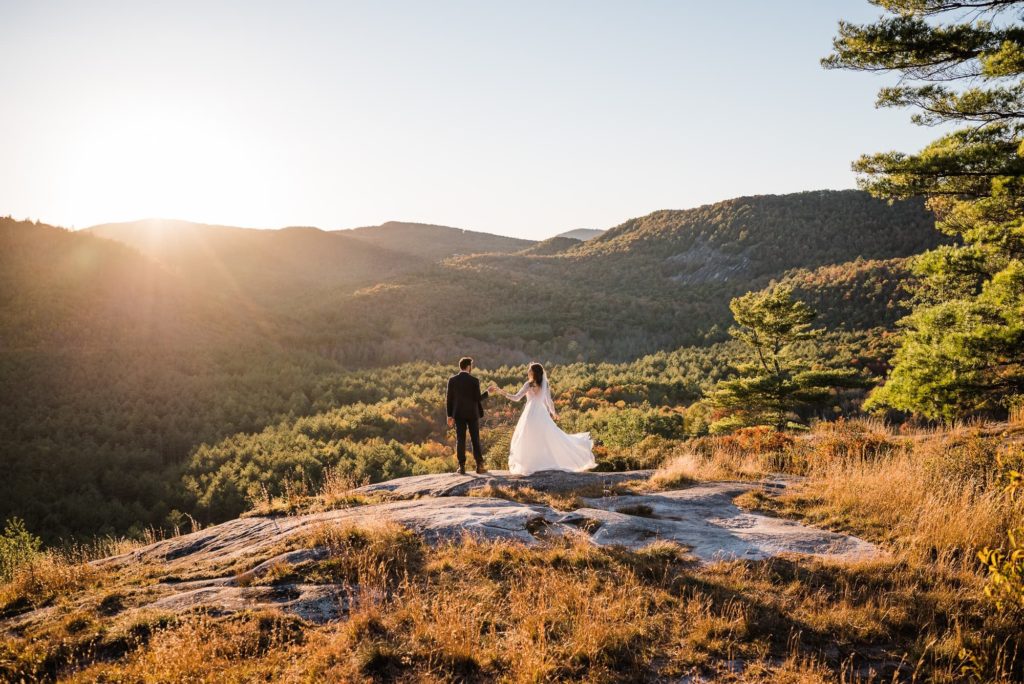 Eloping couple in Nantahala Nation Forest