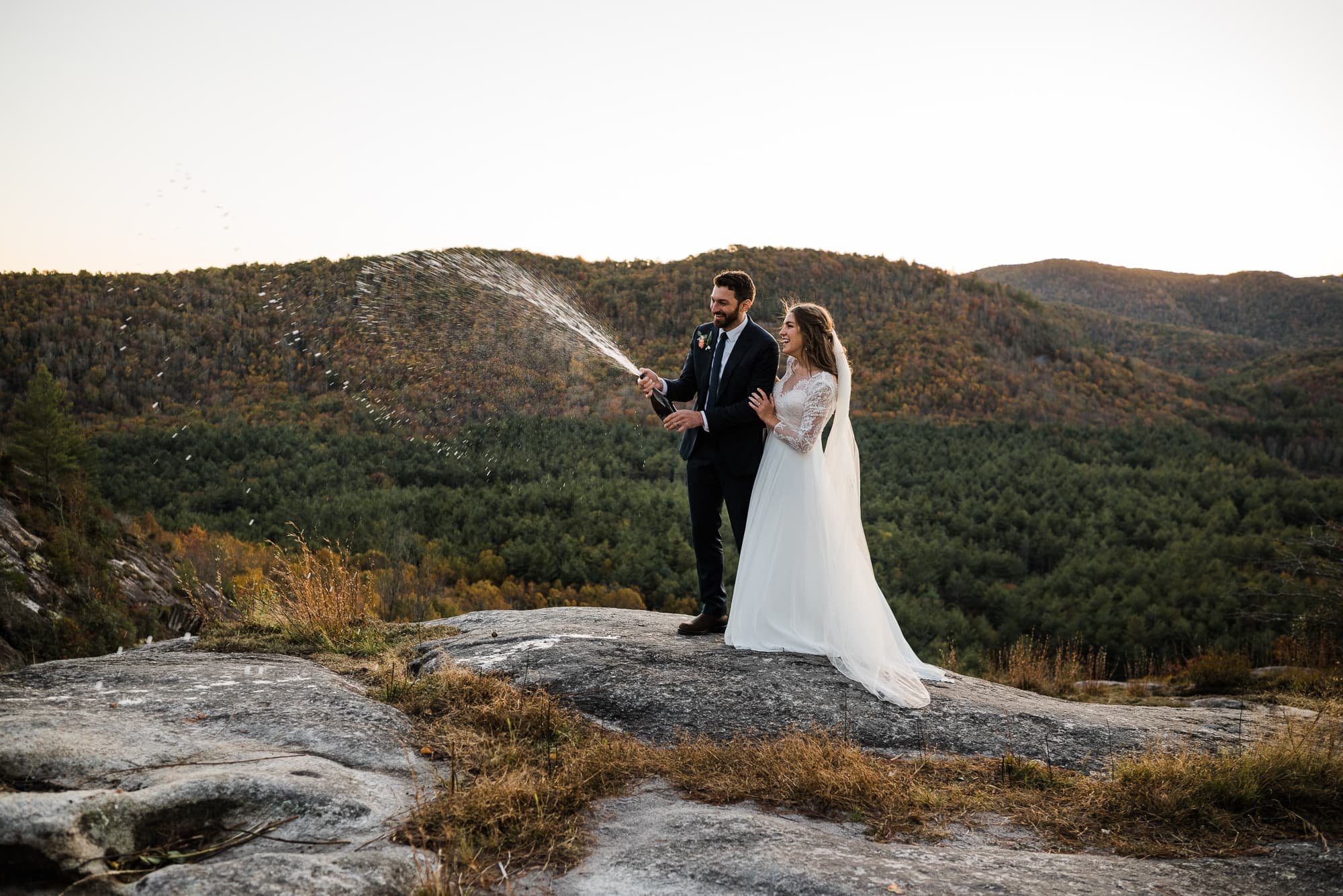 Couple celebrating their elopement