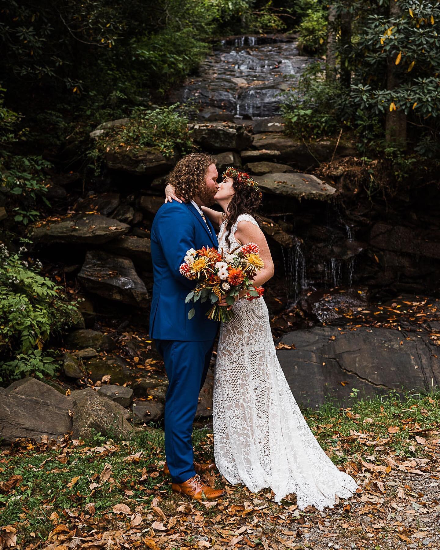 Couple portrait after their Asheville Intimate Wedding